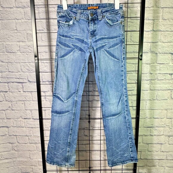 Vigoss Jeans Women’s Size 27 Bootcut Distressed Stretch Denim – Light Wash - Picture 1 of 16